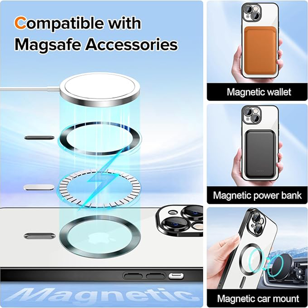 Coque Luxury Crystal MagSafe pour Apple iPhone 15 - Vert pâle