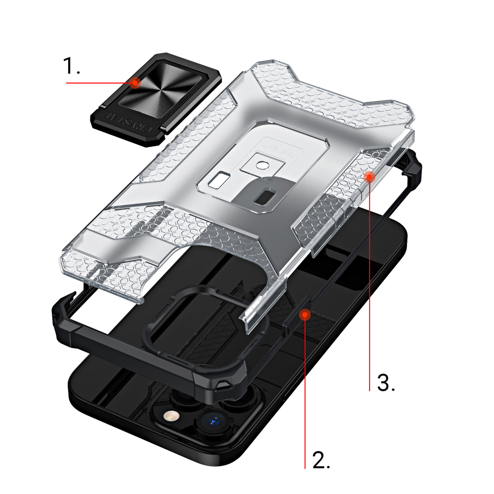 Étui Crystal Ring Case pour Apple iPhone 13 Pro Max - Noir