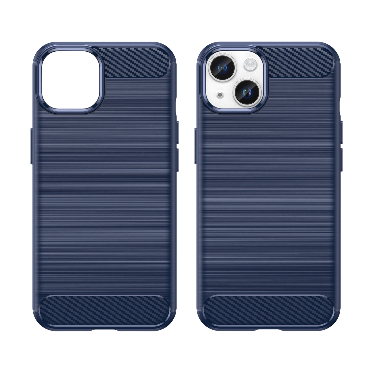 Coque Carbon Shield TPU pour Apple iPhone 14 - Bleu foncé