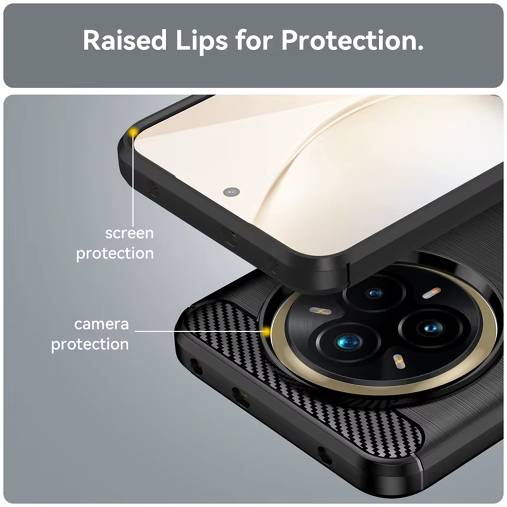 Coque Carbon Shield TPU pour Realme 14 Pro+ - Noir