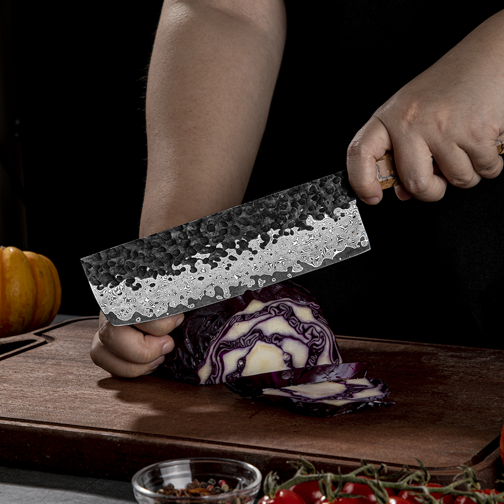 Couteau de cuisine damassé ZE-37434 - Slicer / Marron