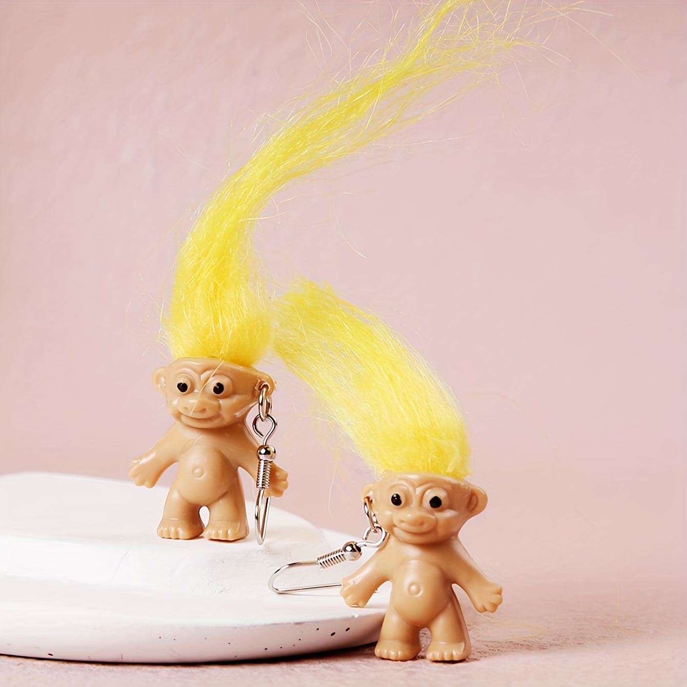 Boucles d'oreilles Troll-38695 - Marron / Jaune