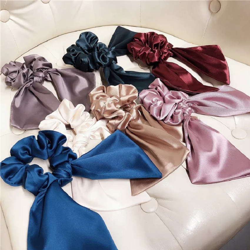 Élastique à cheveux en satin - Noir