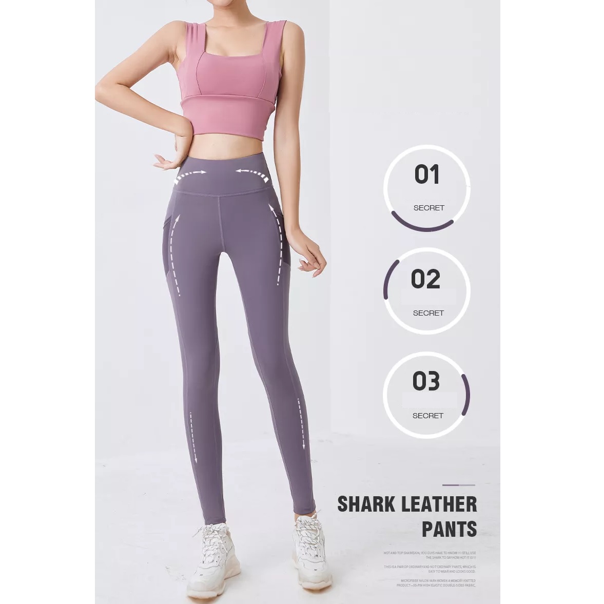 Leggings EN-37366 pour femmes - Rose / XL