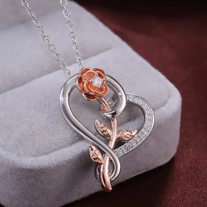 Collier Heart Rose - Argenté / Or Rose