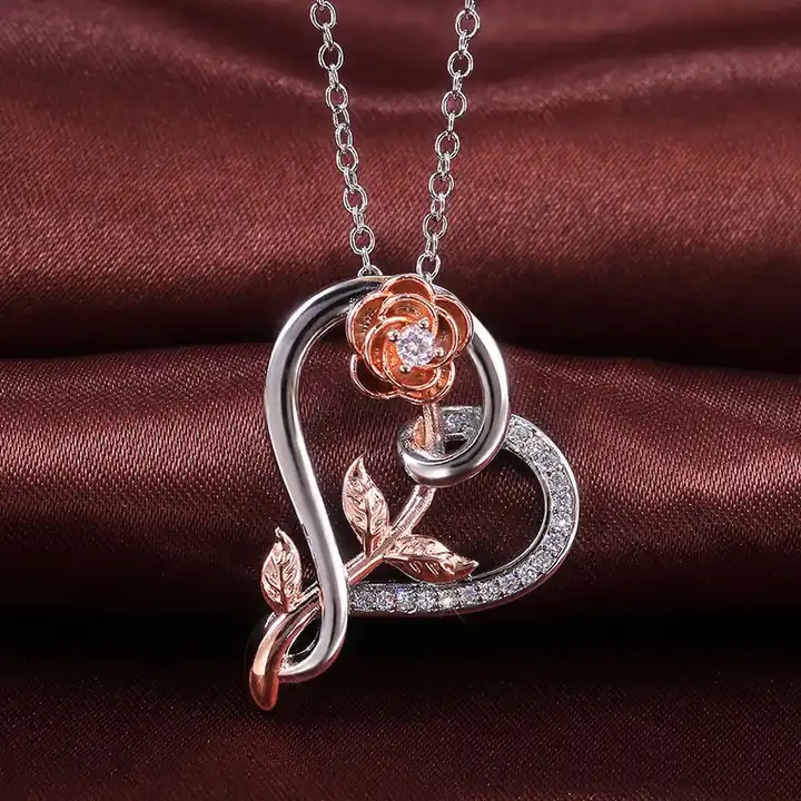 Collier Heart Rose - Argenté / Or Rose