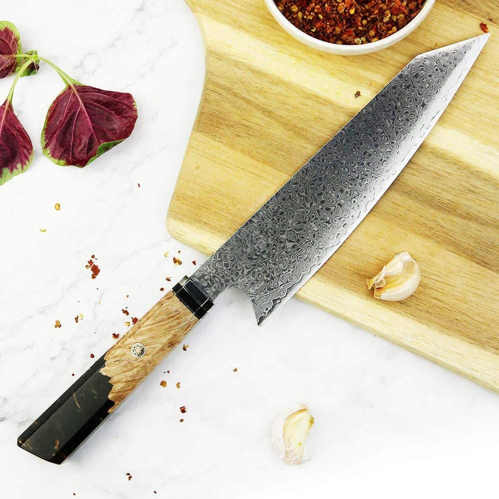 Couteau de cuisine damassé IS-29414 - Vert foncé