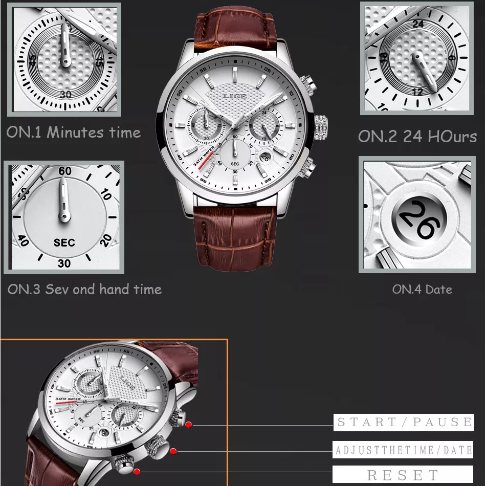 Montre LIGE EL-14631 - Marron / Noir