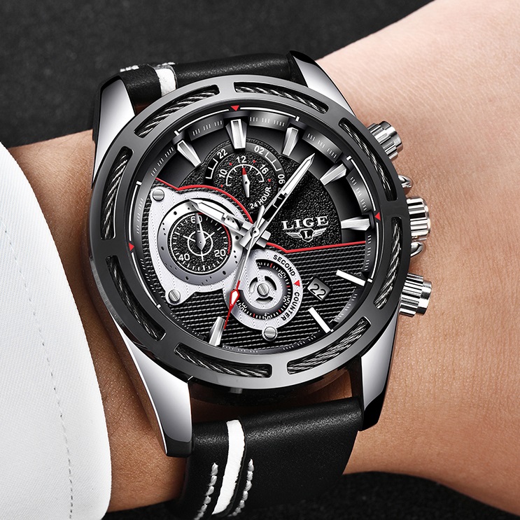 Montre LIGE RO-4068 - Noir / Argenté