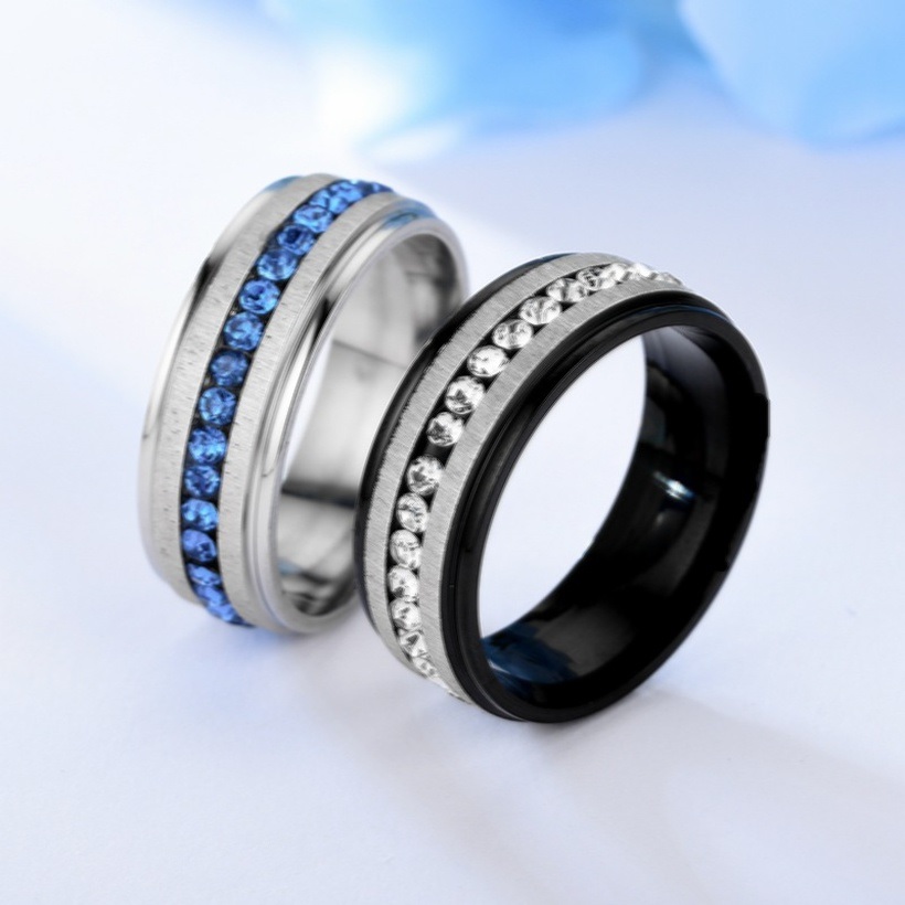 Bague NO-17169 - Argentée / Bleue / 62mm