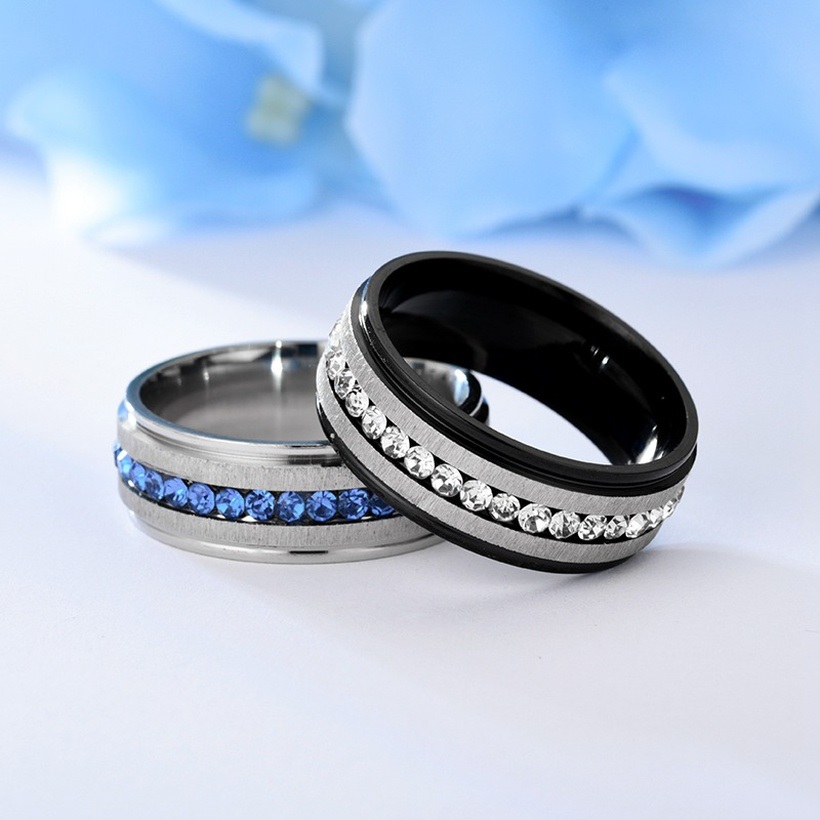Bague NO-17169 - Argentée / Bleue / 62mm