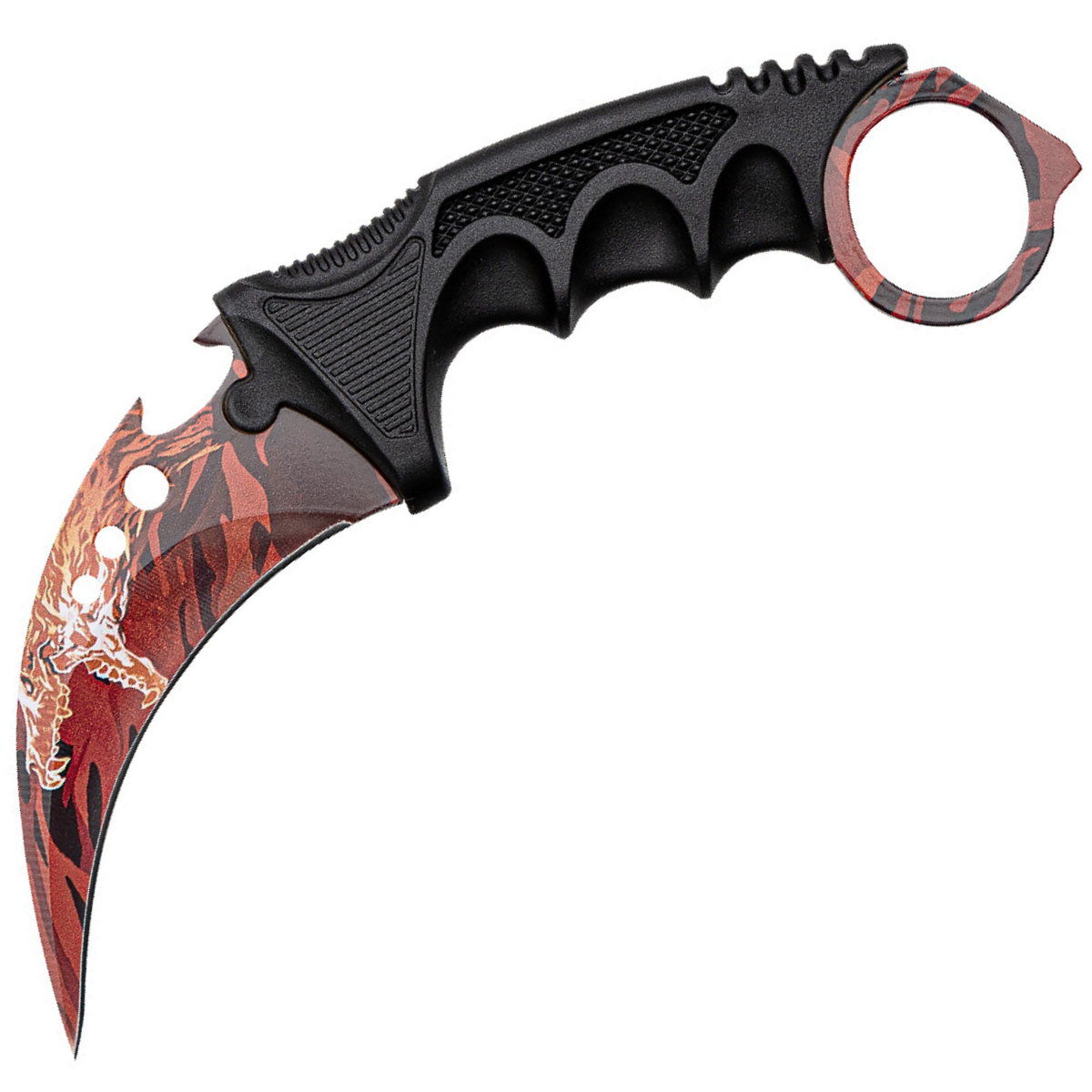 Couteau outdoor Karambit YP-42087 - Rouge