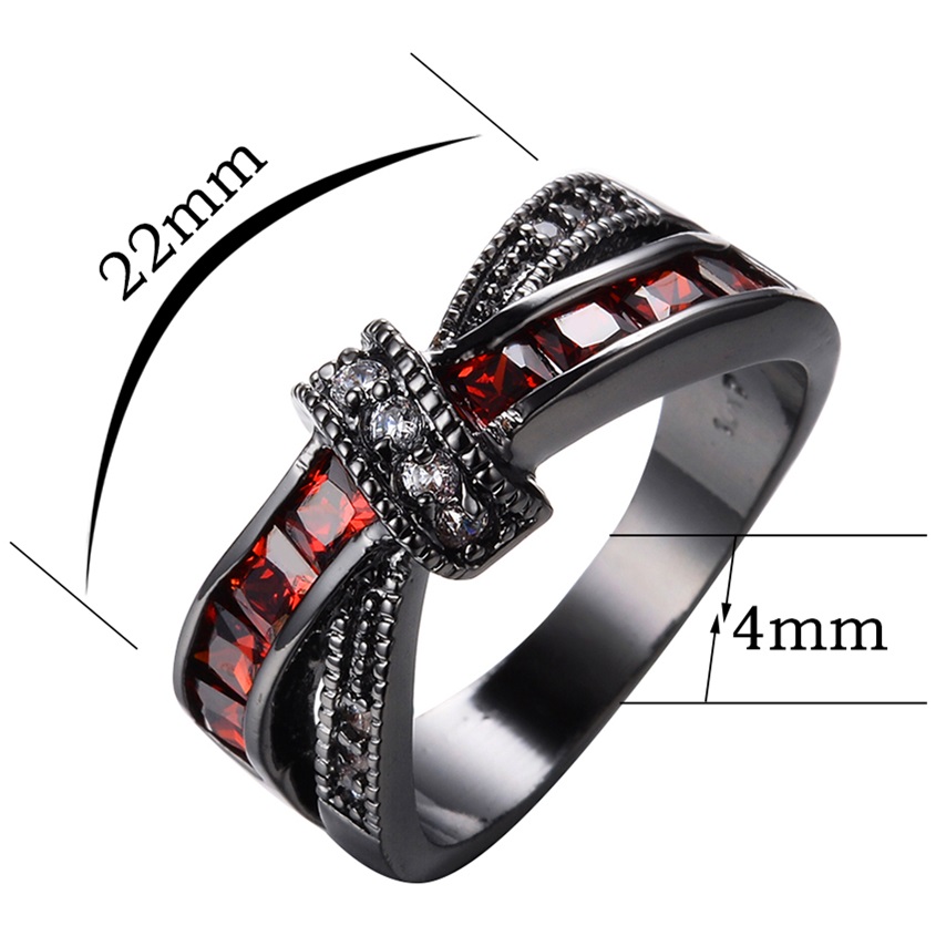 Bague DI-2290 - Noir / Rouge / 54,4mm