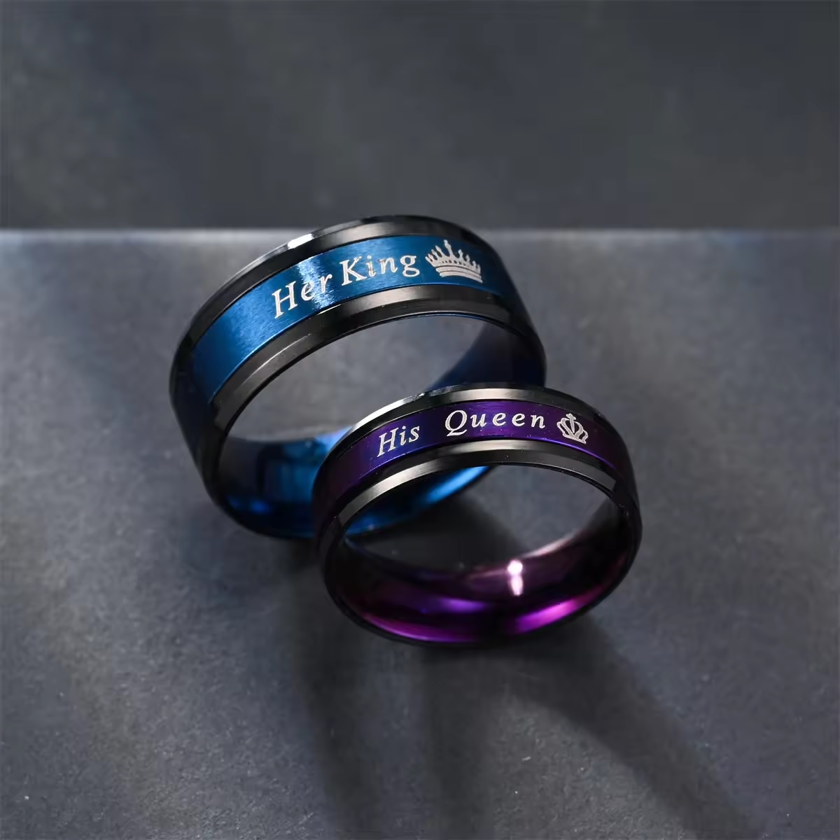 Bague My Queen - Noir / Violet / 59mm
