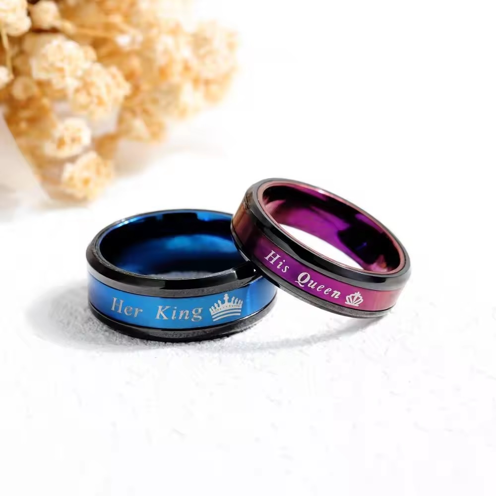 Bague My Queen - Noir / Violet / 59mm