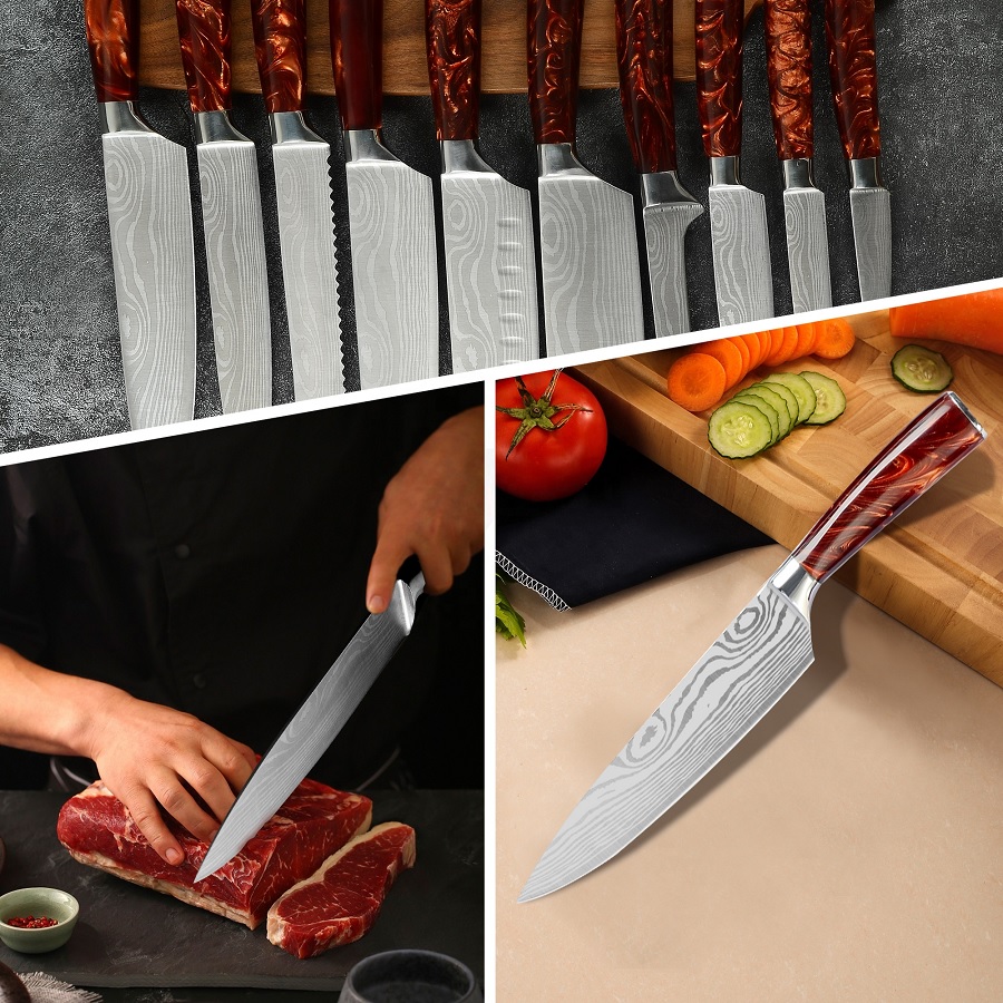 Ensemble de couteaux de cuisine BL-39184 - 9pcs / Violet