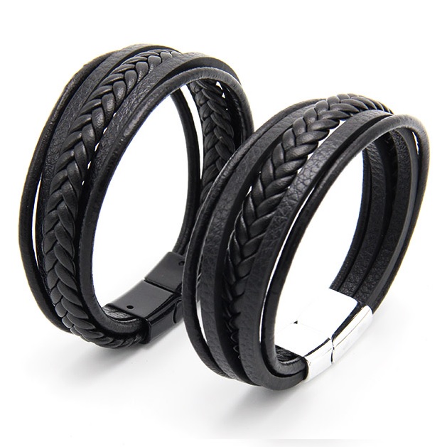 Bracelet pour homme SA-18808 - Marron / Noir