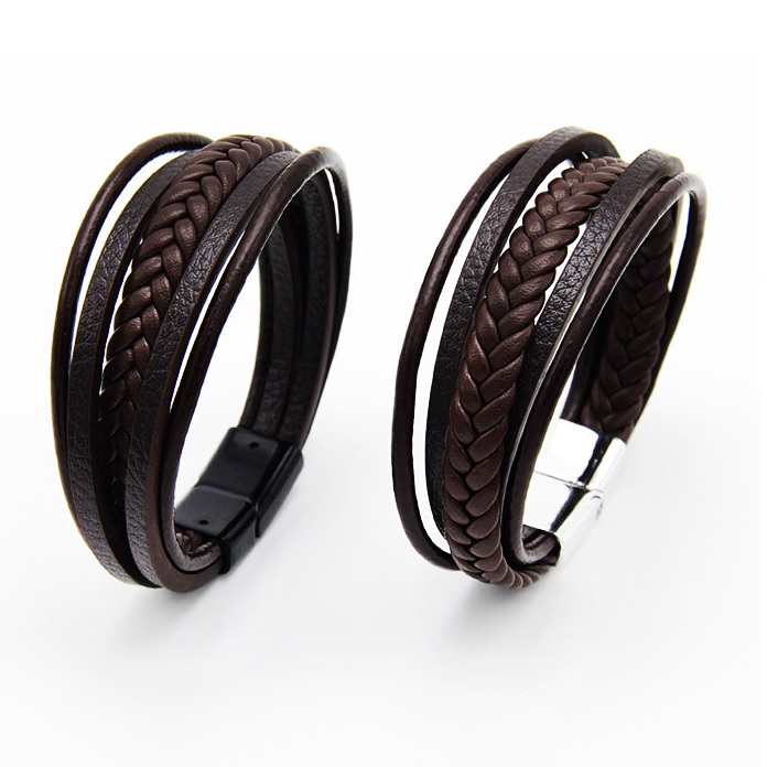 Bracelet pour homme SA-18808 - Marron / Noir