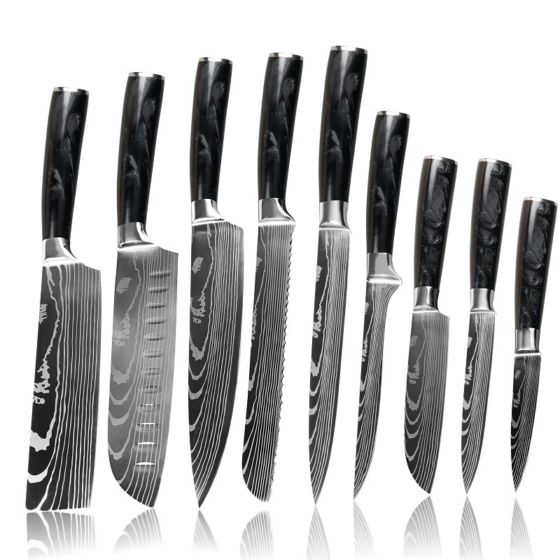 Ensemble de couteaux de cuisine BL-39184 - 9pcs / Violet