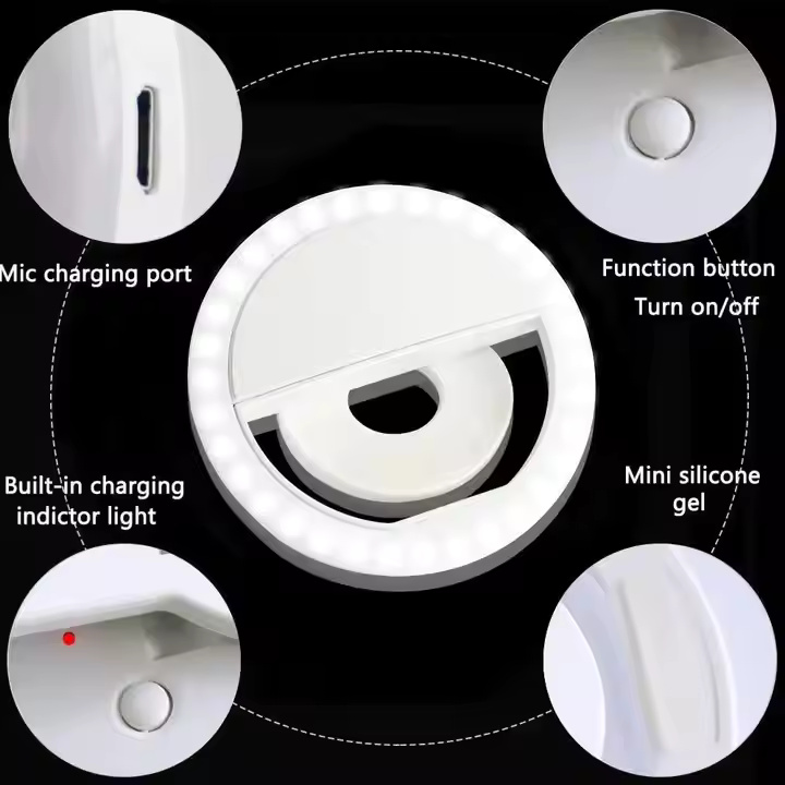 Lumière selfie Clip-On - Noir