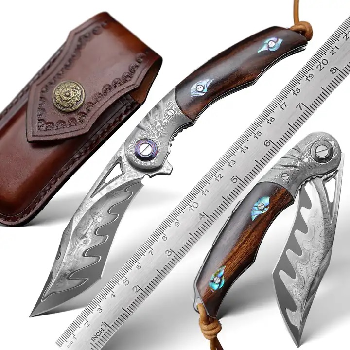 Couteau de chasse pliant HARAHU YU-29044 - Marron