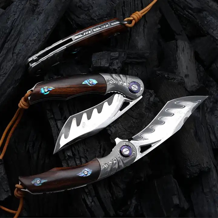 Couteau de chasse pliant HARAHU YU-29044 - Marron
