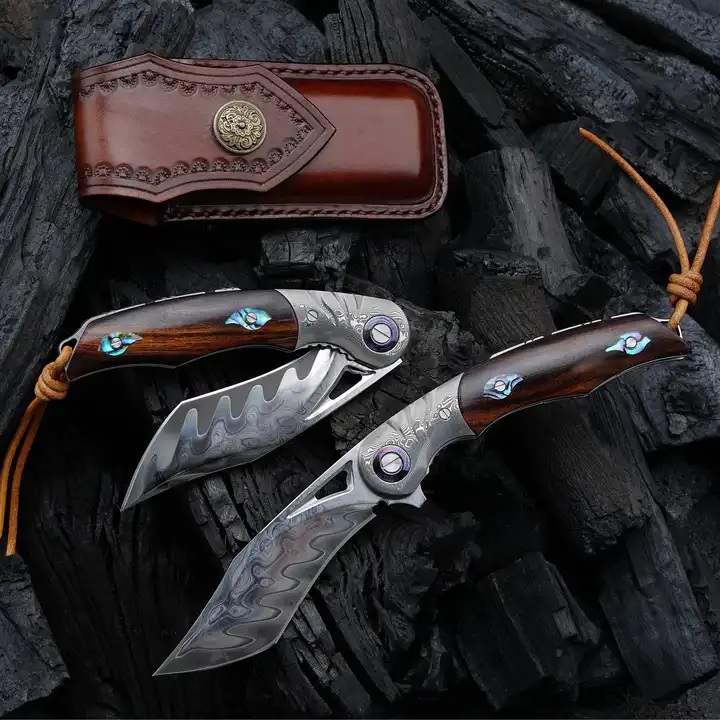 Couteau de chasse pliant HARAHU YU-29044 - Marron