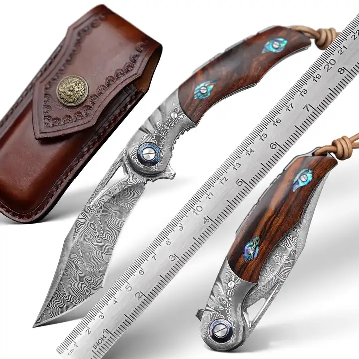 Couteau de chasse pliant HARAHU YU-29044 - Marron