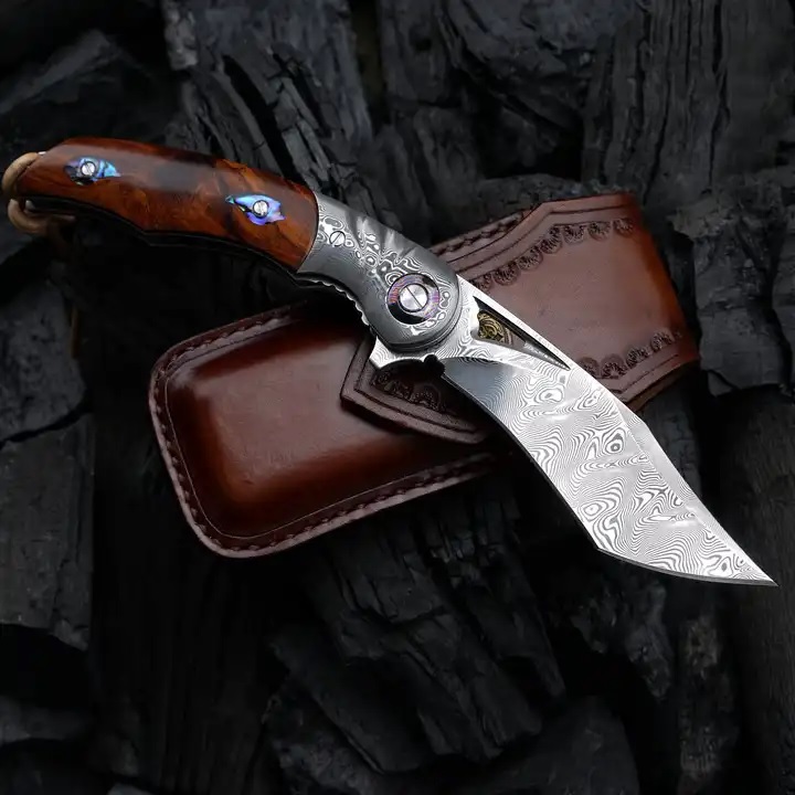 Couteau de chasse pliant HARAHU YU-29044 - Marron