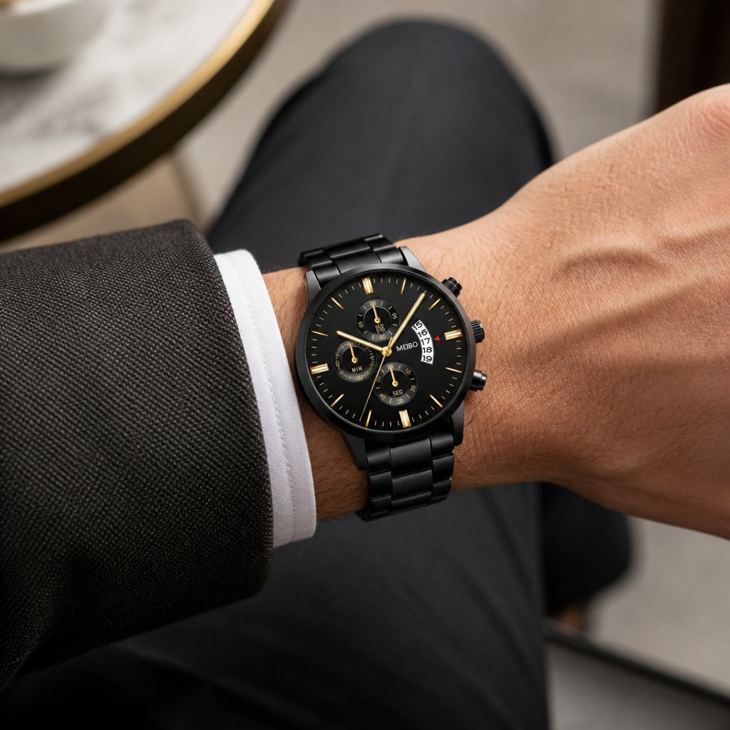 Montre OR-12066 - Noire / Dorée
