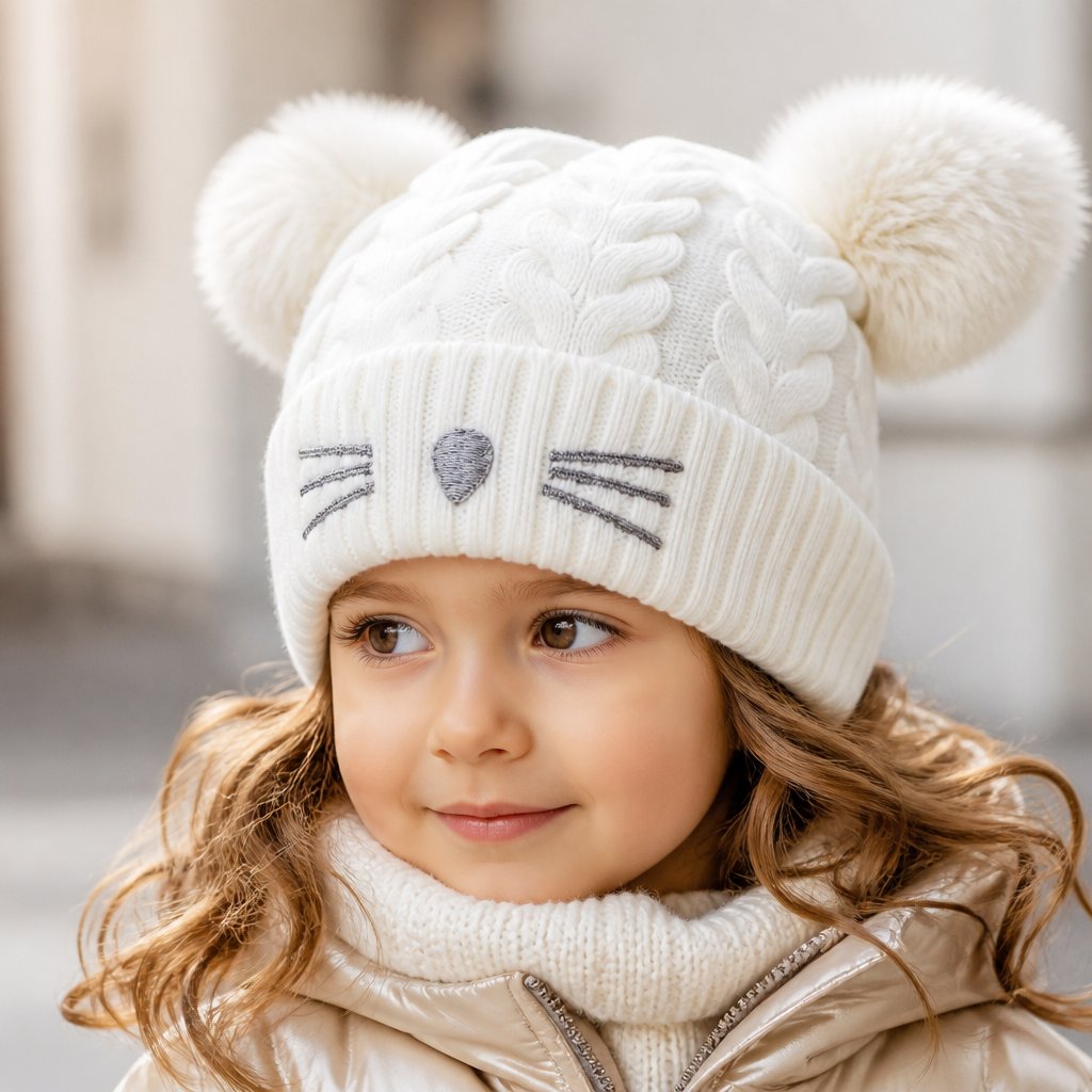 Bonnet pour enfants CU-12371 - Blanc