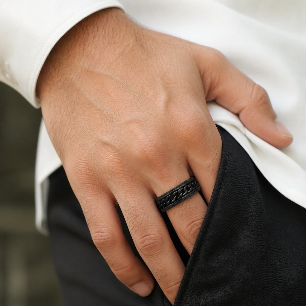 Bague CH-17105 - Noire / 55mm