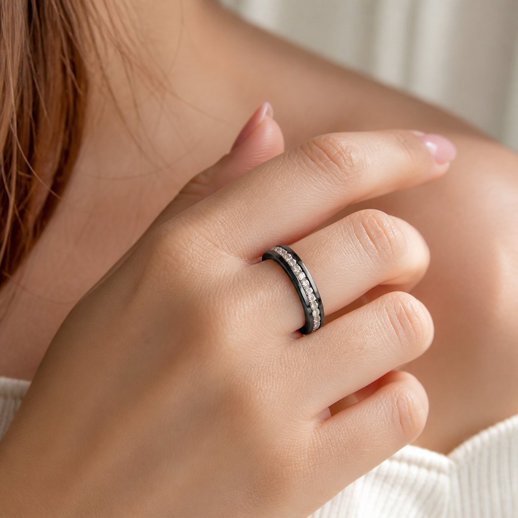Bague NO-17161 - Noir / Argenté / 62mm