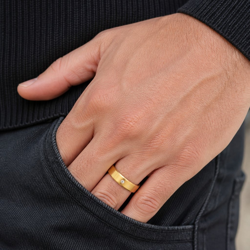Bague pour homme NE-17464 - Doré / 62mm