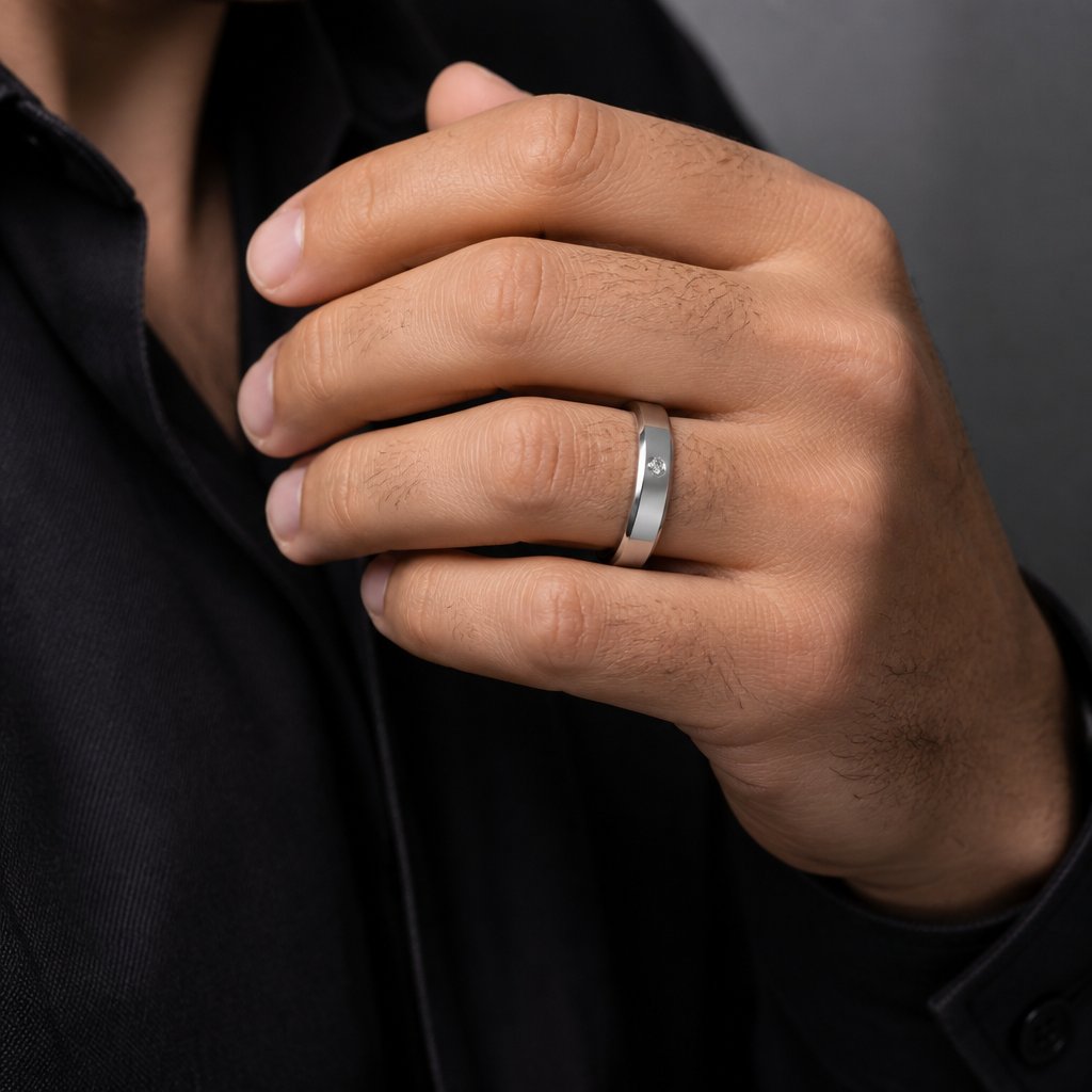 Bague pour homme NE-17473 - Argenté / 57mm