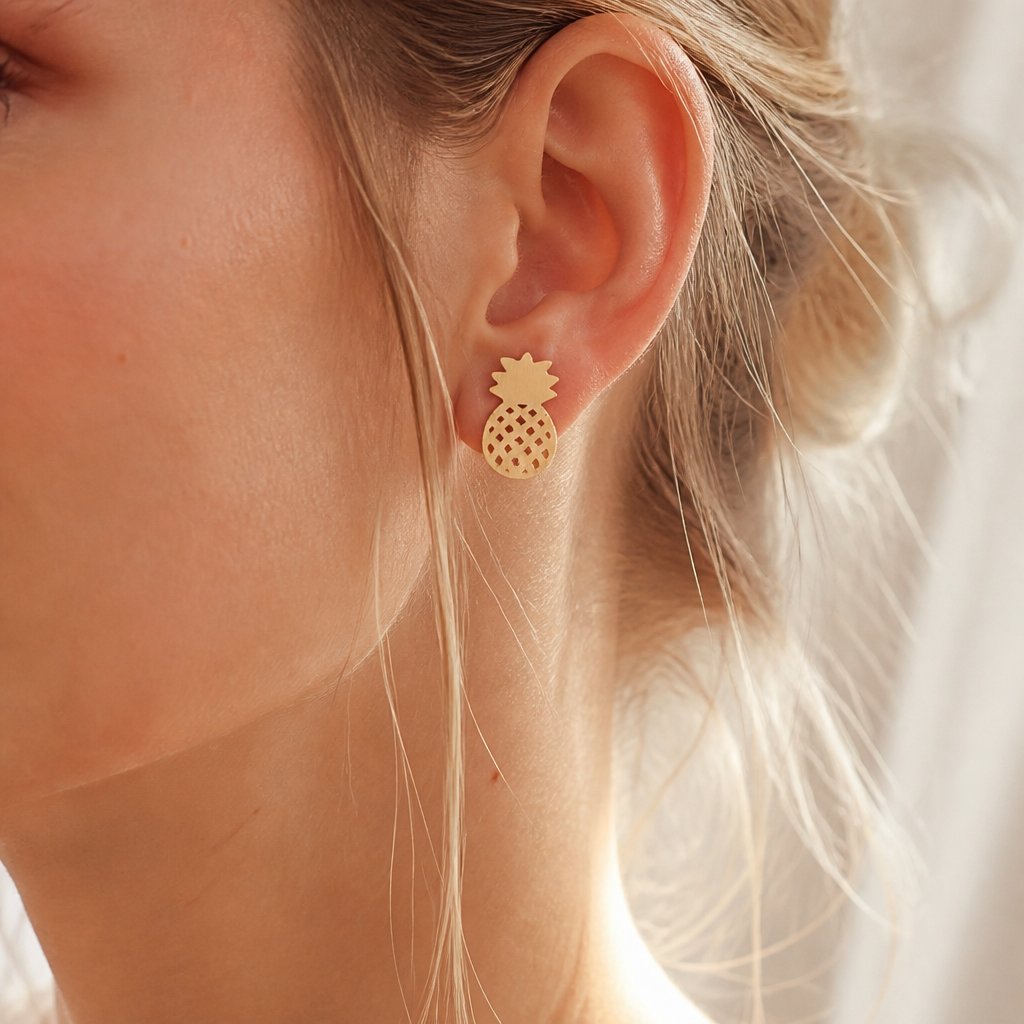 Boucles d'oreilles Ananas - Or