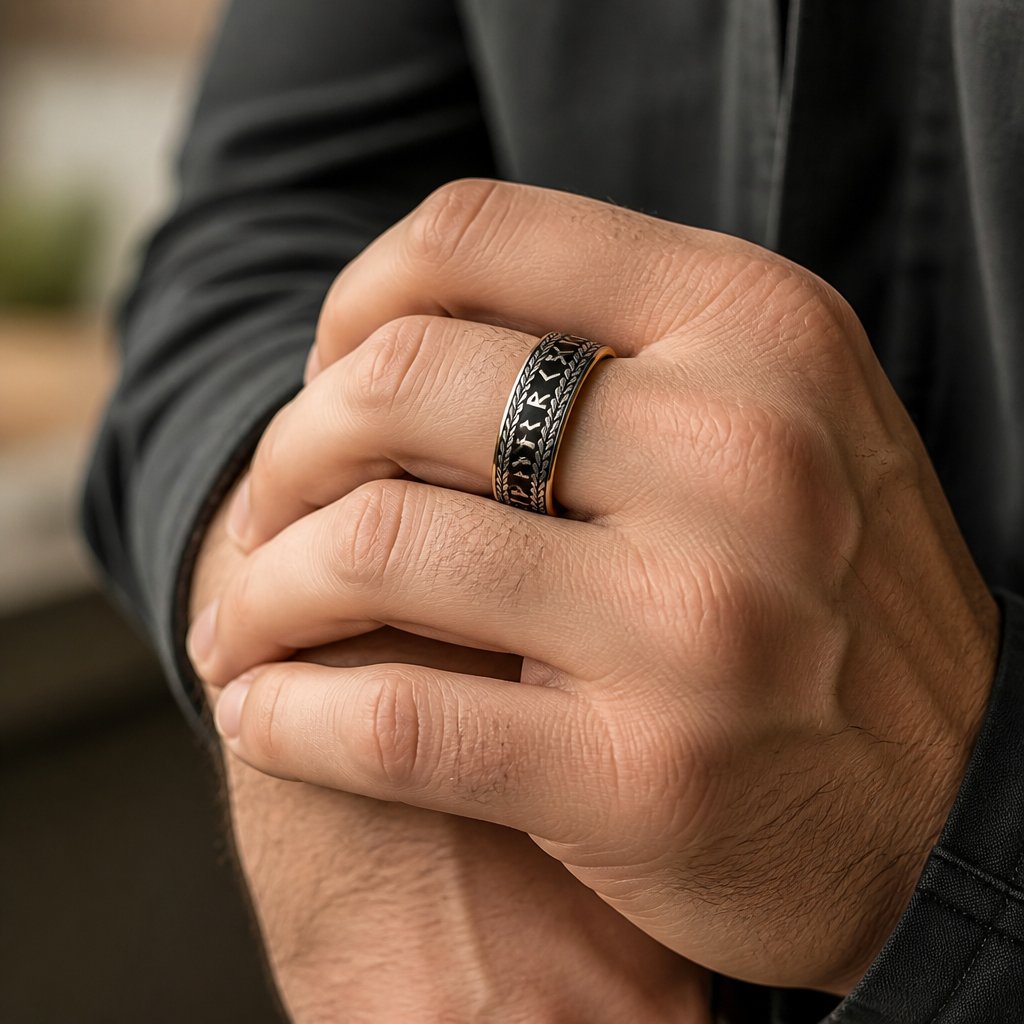 Bague OL-32011 - Noir / Or / 59mm