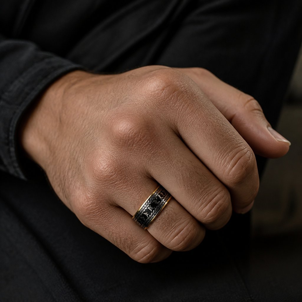 Bague OL-32014 - Noir / Or / 69mm