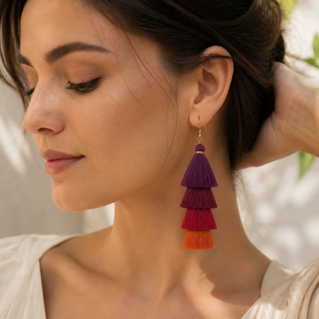Boucles d'oreilles QU-32601 - Violet