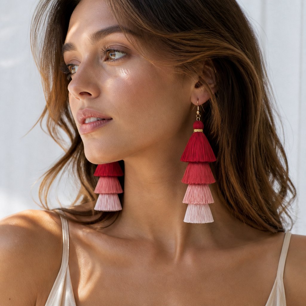 Boucles d'oreilles QU-32604 - Rouge