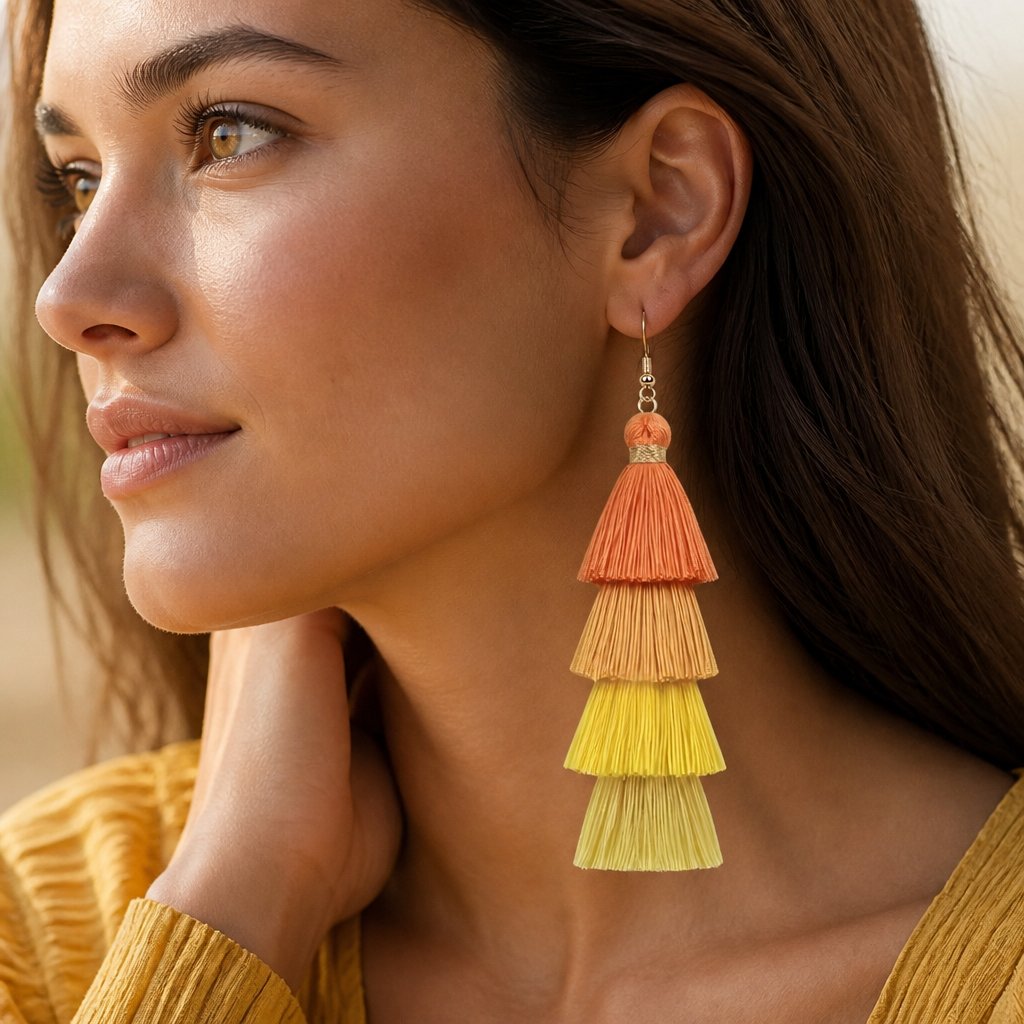 Boucles d'oreilles QU-32606 - Jaune