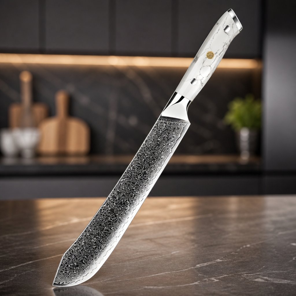 Couteau de cuisine damassé YU-37514 - Butcher / Blanc